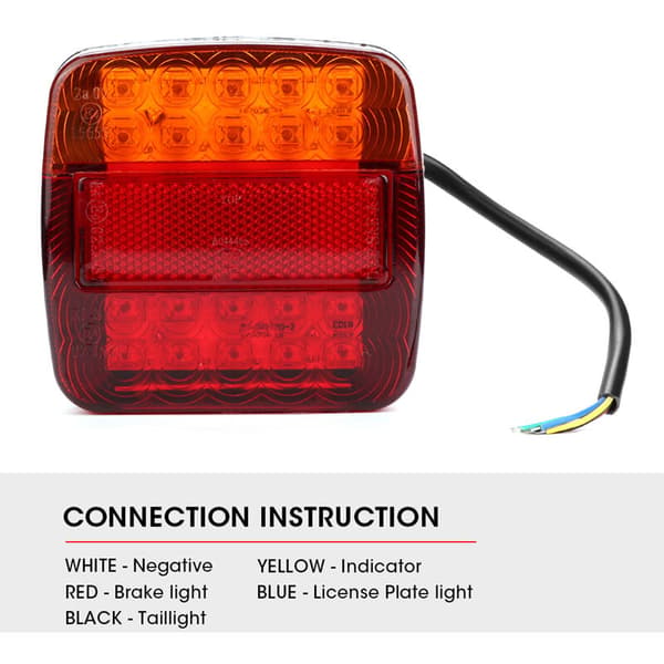 2 stk 12V 20 LED båtbilsvogn baklysindikator bremselys blinklys