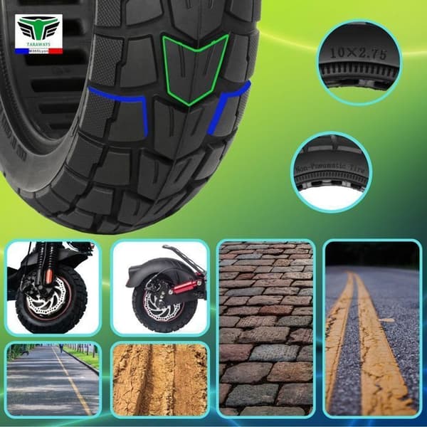 10x2.75 Punkteringsfritt Solid Dekk for UrbanGlide, All Road 5, E-CROSSE MAX 2x2, Speedway, Speedway Pro, Speedway 5 Scootere