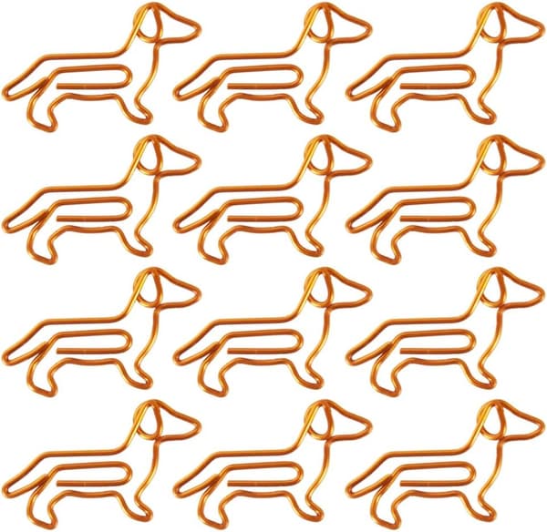 xjxj--50 stk binders Dyre-dachshundformede bokmerker (oransje)