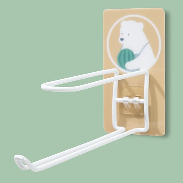 Wall Mounted Clothes Hanger Cartoon Animal 2 Layer Storage Space Saving Acrylic Adhesive Wrought Iron Spray Wall Hanger Bear 0.2 0.2