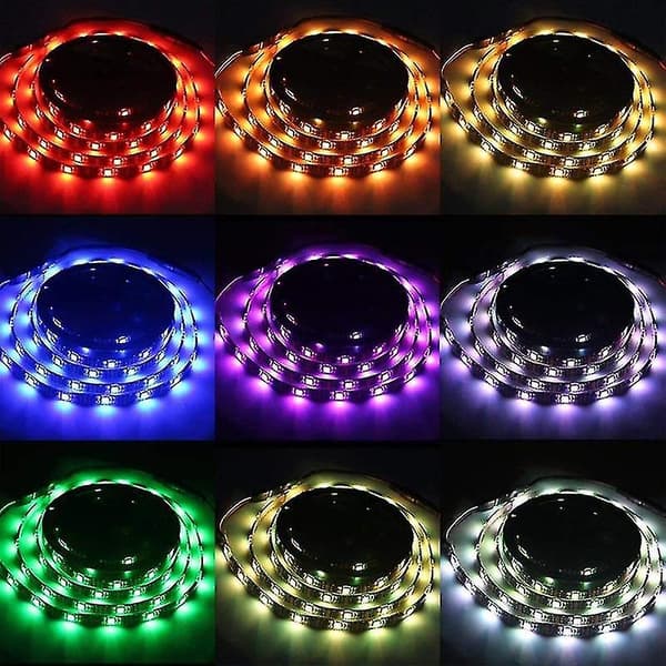 Remote Control Battery Powered High Brightness LED Strip IP65 Waterproof Decoration DC 5V RGB 5050 TV Backlight Room Lighting Wall Decor Compa 5M