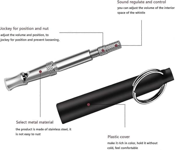 Dog Whistle 2-pack, Professional Training Tool, Ultrasonic Frequency Adjustable, Silent Bark Control