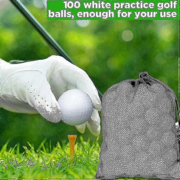 100 biodegradable golf balls with carrying case - hollow practice balls