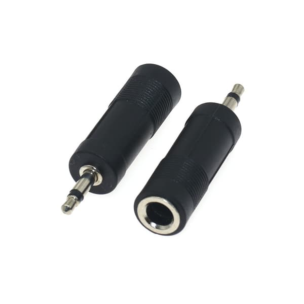 Tokjernet mikrofonadapter 6,5 hunn til 3,5 hann headset int