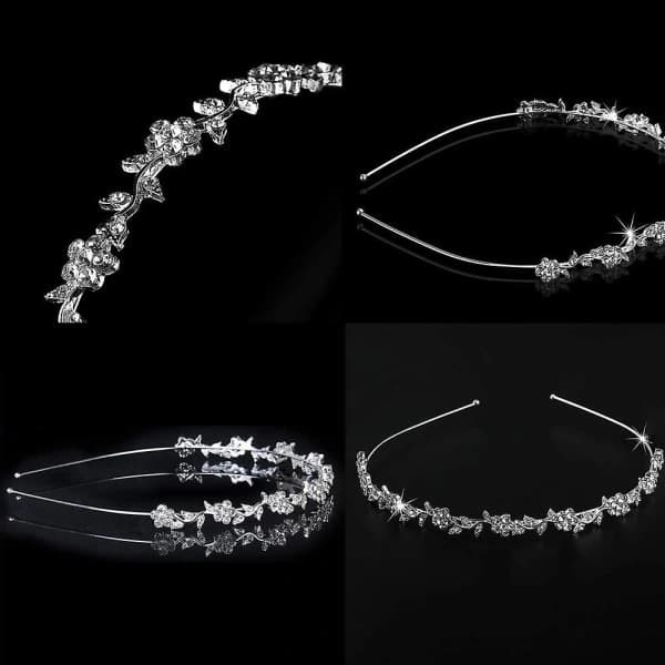 Hårband Bröllop Brudhårband Silver Håraccessoarer Hårband Bröllop Tiara