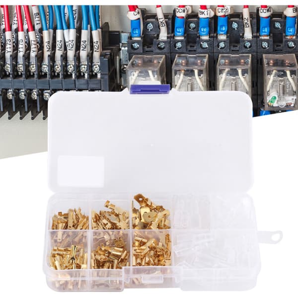 210 stk. Guldisolerede Han- og Hun-elektriske Kabelterminaler 2.8/4.8/6.3mm, DUBUNS