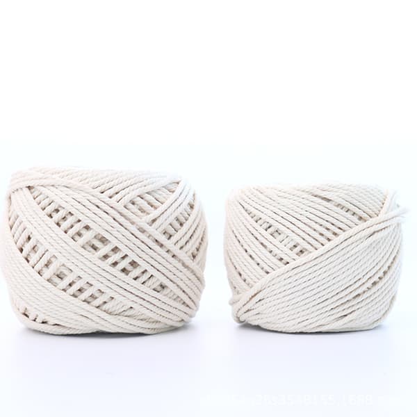 Twisted cotton yarn 2mm ±200m, beige color