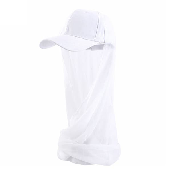 Baseballcaps med Hijab Muslimsk Baseballhatt HVIT