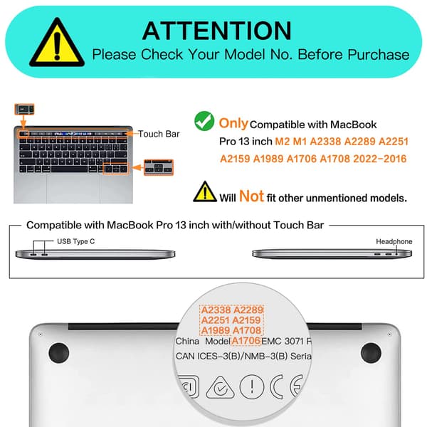 Fodral for MacBook Pro 13 tommer A1706 A1708, Rosa
