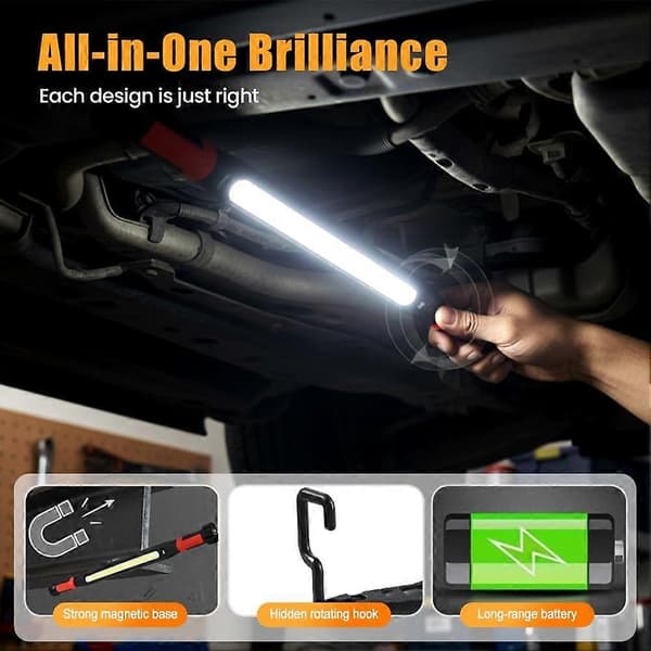 Magnetic Work Light, Under Hood Work Light, Accessory Bar, Rechargeable LED Work Light for Car Repair