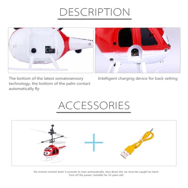 Mini RC Helikopter Drone med Vandfaldsstyring Model Tegneserie Gave