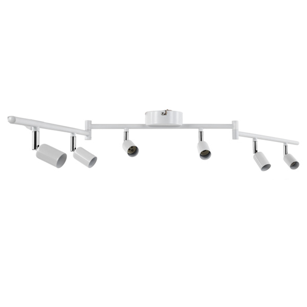 Track System Rotatable Lamp Head 6-Way Ceiling Spotlight GU10 Socket 85-265V White