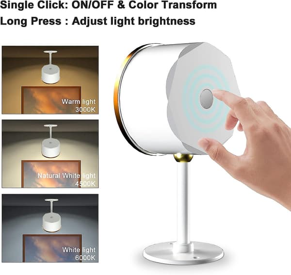 Veggmontert LED-lampe med oppladbart batteri [DB] Hvit White