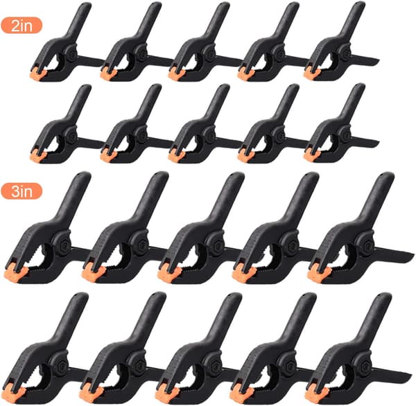 20-pack Nylon Spring Clamps, 10-pack 6.5 cm Clamps, 10-pack 9.5 cm