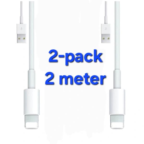2-pak - Lightning-opladerkabel iPhone-XF17- 2-pak. 2 meter_yux 2-pak. 2 meter 2-pack. 2 meter