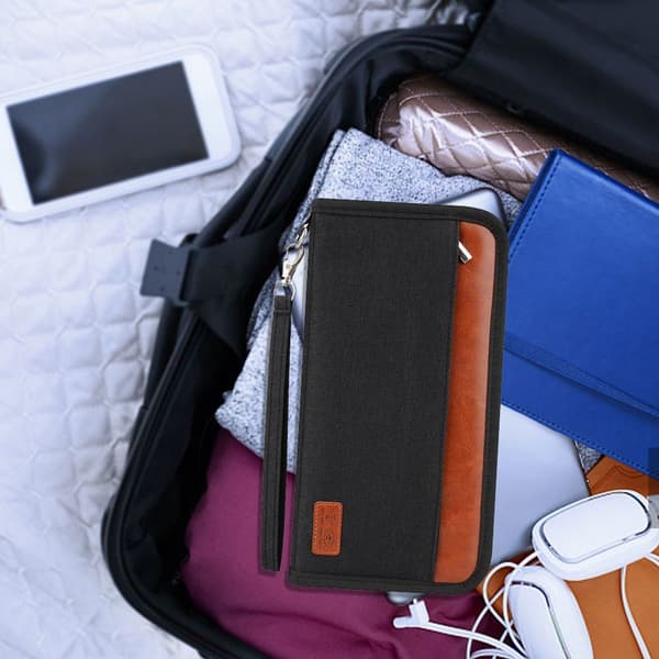 Passin suojalaukut RFID-perhepassikotelo musta