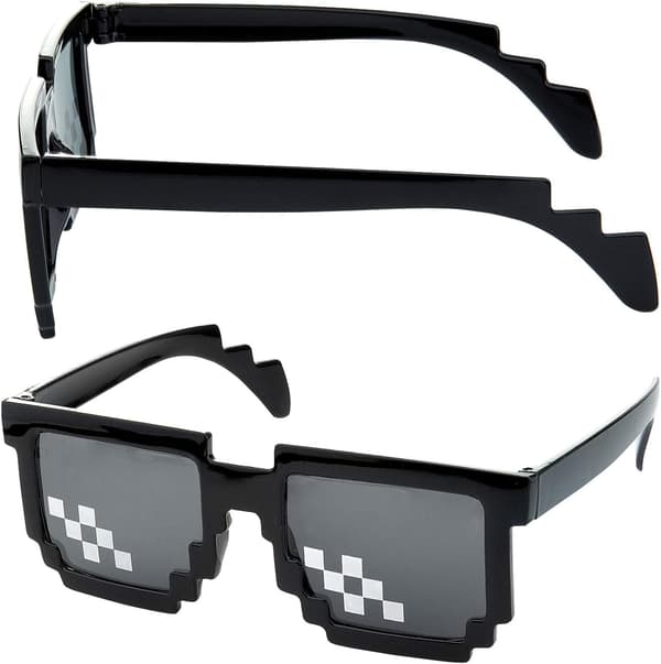 *Sett med 3 solbriller, solbriller for menn og kvinner, 8-bits glass pi*