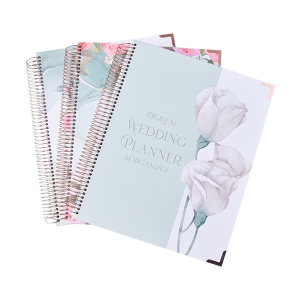 Bryllupsplanlægger med blomster - Spiralbundet bryllupsplanlægningsbog og organizer