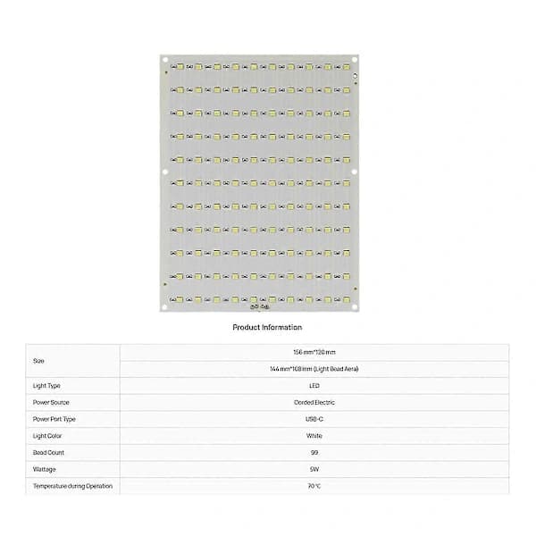 10 kpl Bambu CMYK LED-taustavalolevy CMYK Litophane LED-taustavalolevy 5V1A USB-C-virtalähde 10x11 110bit
