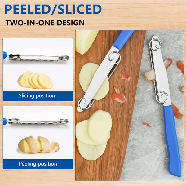 Quick Slicing Knife, New 3-in-1 Multifunctional Fruit Peeler with Removable Spring, Kitchen Utensil Sharp Steel Fruit and Vegetable Slicer