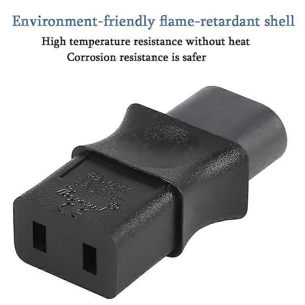 2-benet IEC 320 C8 han til IEC 320 C9 hun AC-adapter 6A/250V EU industriel strømomformer