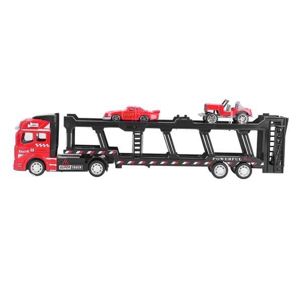 1:48 Alloy Container Truck Car Model Toy Pull Back High Simulation Kids Vehicle Toy (red)