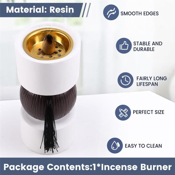 Elegant Middle Eastern Incense Burner, Resin Tassel Design, Perfect