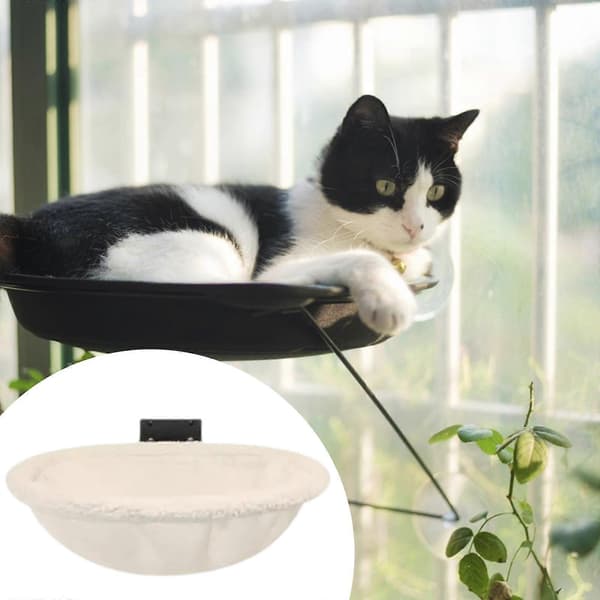 Cat Hammock, Cat Shelf, Foldable, Sturdy Cat Hammock, Wall Mounted Cat Bed White White