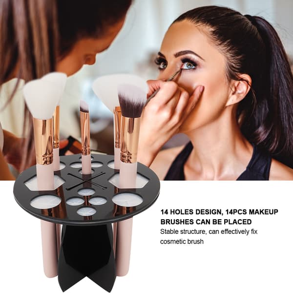 14-hullers kosmetisk børstetørrestativ tørrer makeupbørste displayholder organizer