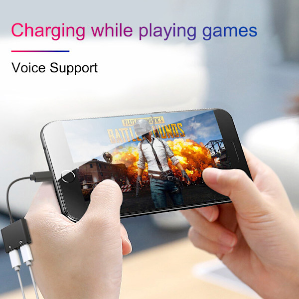 iPhone 7/8/X/XS/XR/XS Max Dubbel Lightning Adapter Splitter White Vit