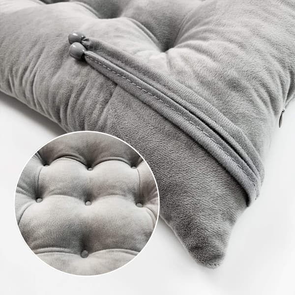4-pakning stoldynor stoldynor med bånd for spisestoler, kontorstoler, hage 100 % polyestertrekk, maskinvaskbare, lysegrå 4 stk 4pcs