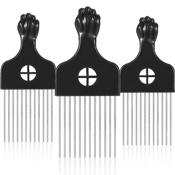 3-pack Afro Kam Metall Pick