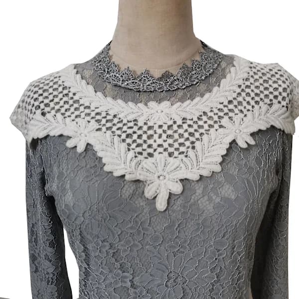 Hole Decorative Collar DIY Detachable Blouse Floral Frame Shirts