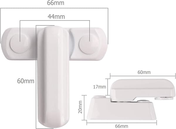 4-pack Window Locks - Anti-Theft Door and Window Locks - Extra Home Security for PVC/uPVC Windows and Doors - White
