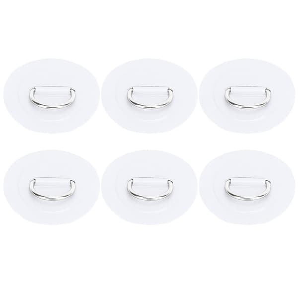 6 stk oppblåsbar båt D-ringpute PVC slitesterk marin rustfri stålspenne (hvit)