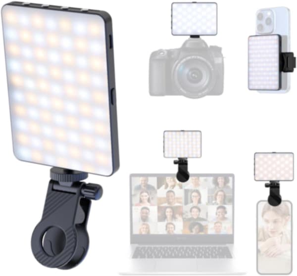 LED Selfie Light with Clip, 72 LED Portable Video Light, 3000-9900K