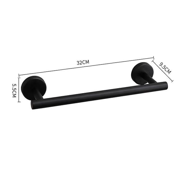 Vægmonteret Håndklædeholder 30cm 304 Rustfrit Stål Badeværelse Mat Sort
