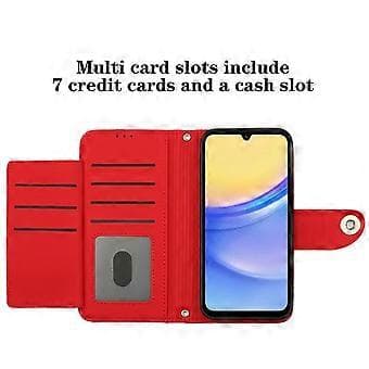 Case for Samsung Galaxy A55 5G Shockproof Stylish Protective Wrist Strap Wallet Case Card Holder