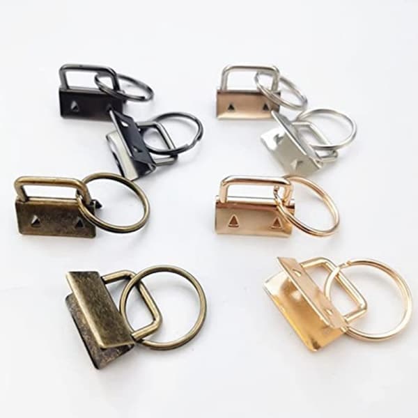 Compatible with 40 pcs 1 inch Keychain Hardware Tool Kit for Lanyard Making