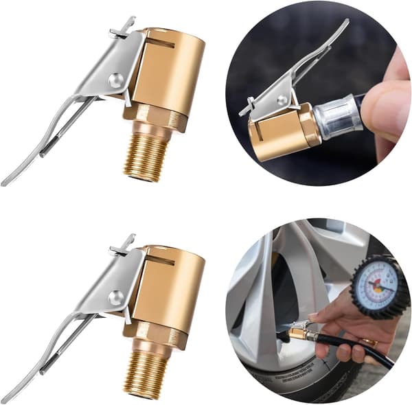 2-pack Air Chuck with Clip Adapter, for Tire Inflator, Heavy Duty