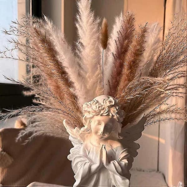 75 st Torkad Pampasgräs Dekor, 44 cm Torkade Blommor För Boho Heminredning & Bröllop & Fest