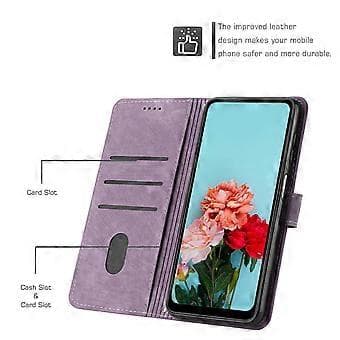 Compatible with Honor X5 Wallet Case with Card Slot and Stand Function - Purple Purple