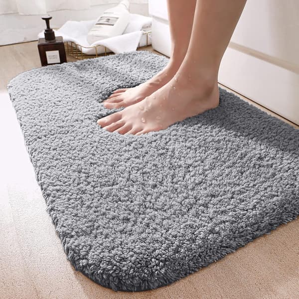 Badeværelsesmåtte 50 x 80 cm, skridsikker absorberende badeværelsesmåtte, badeværelse