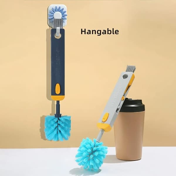 Grå, 4 i 1 flaskerengøringsbørste til sprækker