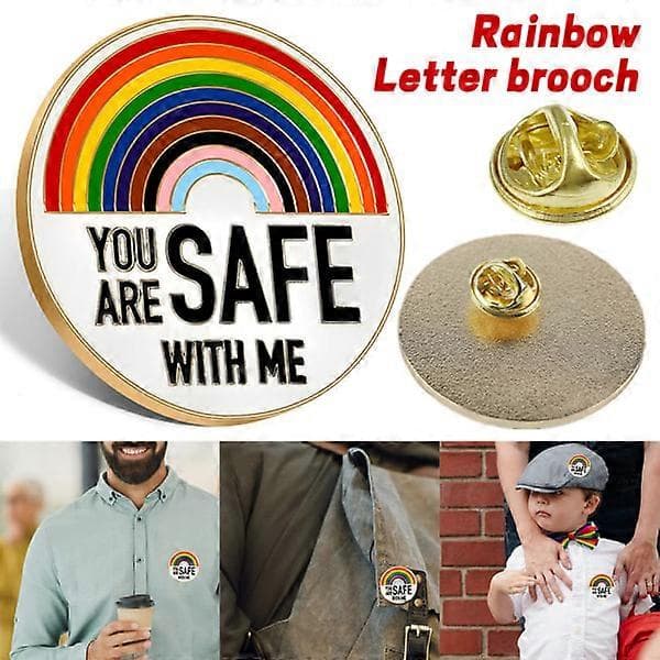 Du Er Sikker Hos Mig Pride Broche Regnbue Slagstift Dekoration