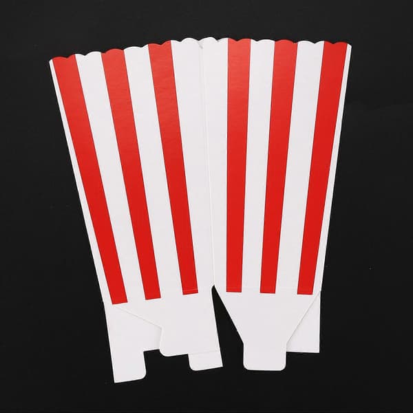 24 Cinema Stripes Candy Bag Small Candy Gift Popcorn Bags Boxes, Red