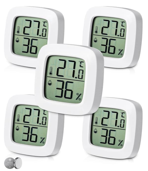 5-pack digital inomhus termometer hygrometer, komfortnivåindikator, liten digital termometer med hög precision