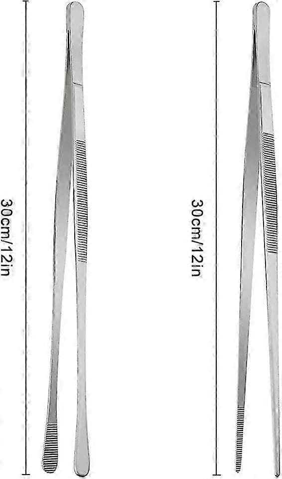 Madlavningspincet rustfrit stål lang, 2 stykker madlavningspincet rustfrit stål, grillpincet (30cm) grøn til iPhone 11