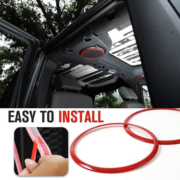 Loftshøjttaler Dekorationsring til Wrangler JK 2007-2014 (Rød)