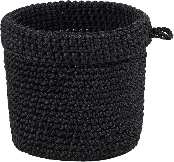 Black Storage Baskets, Natural Woven Organizer, Handmade, Foldable, Eco-Friendly Home Decor